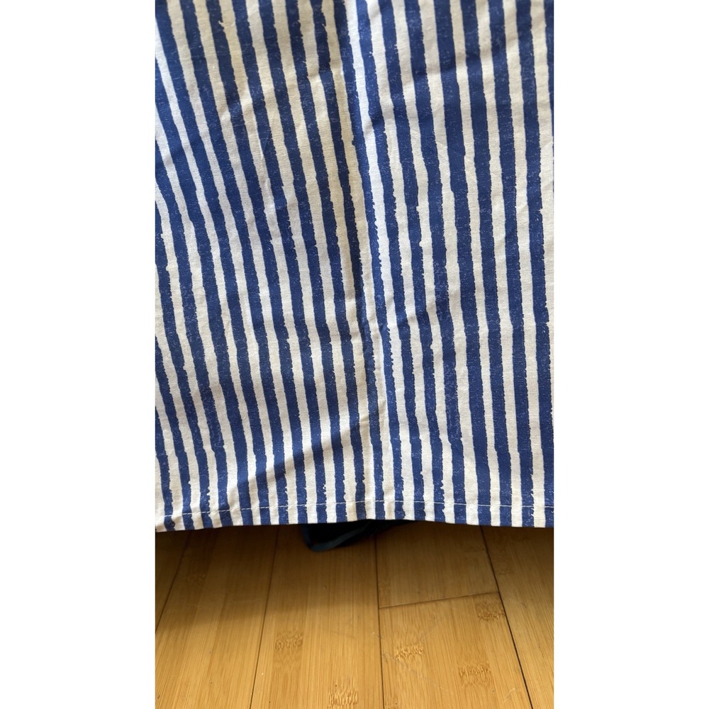 McLeland Bedskirt King Size Blue And White Stripe 14" Drop